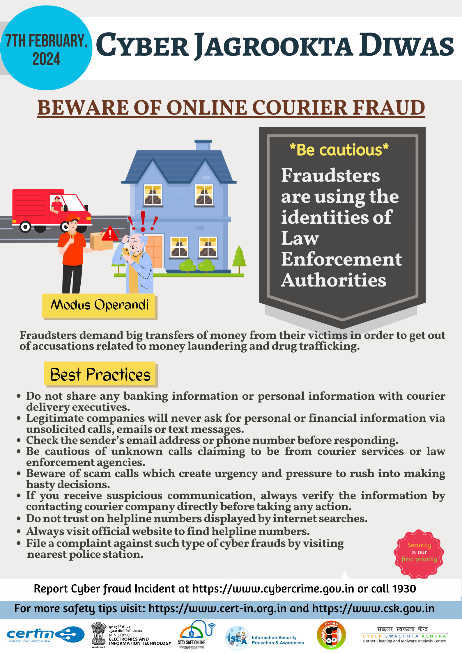 Report Cyber Security incidents to incident@cert-in.org.in Fig 1