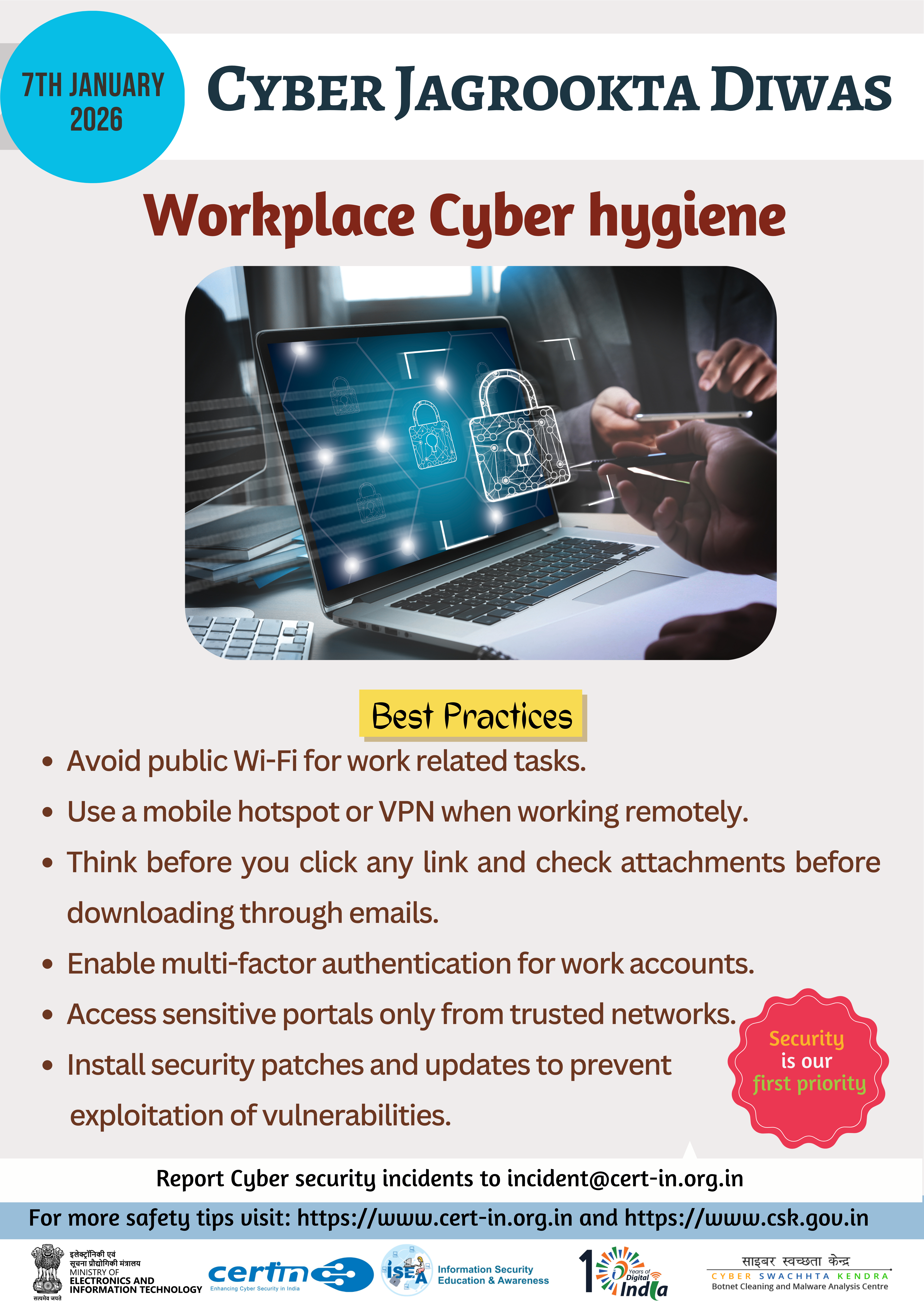 Report Cyber Security incidents to incident@cert-in.org.in Fig 1